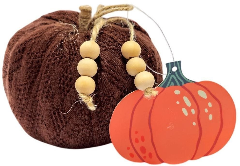 Dynia materiałowa z koralikami. Brąz