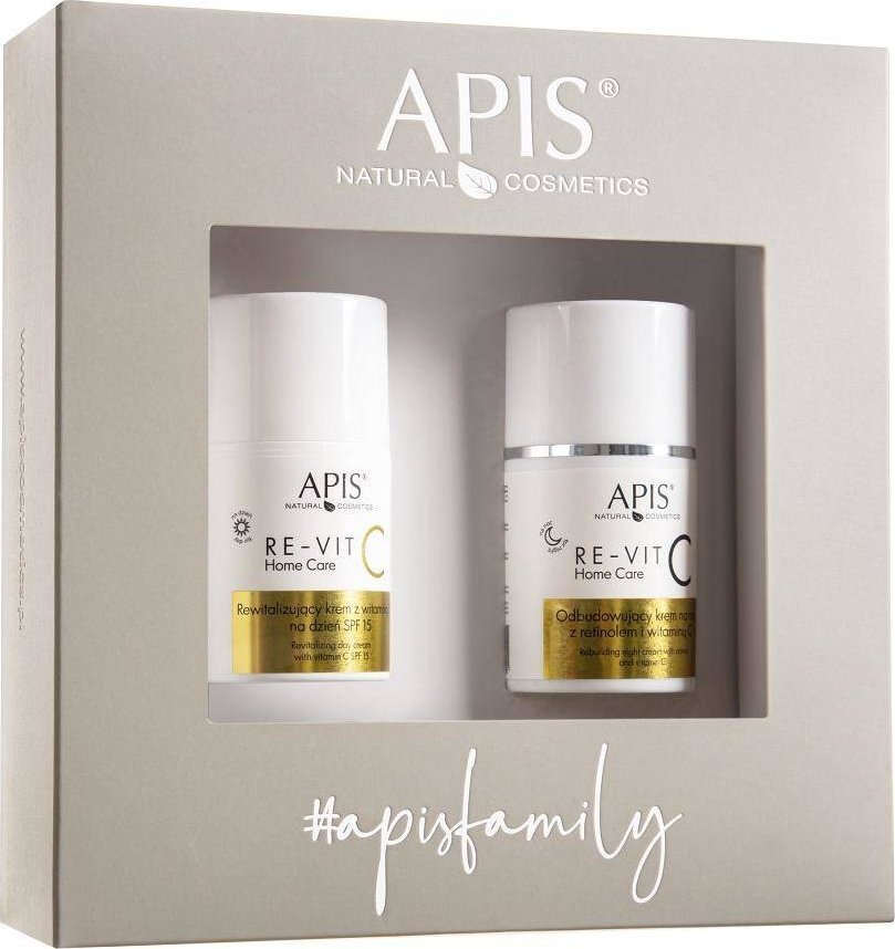 Apis APIS_SET Re-Vit C Home Care rewitalizujący krem na dzień z witaminą C SPF15 50ml + odbudowujący krem na noc z retinolem i witaminą C 50ml