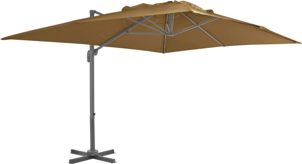 vidaXL Parasol wiszący z aluminiowym słupkiem, 400x300 cm, taupe