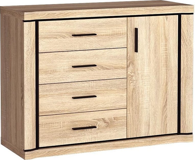 Elior Komoda z szafką i szufladami dąb sonoma- Verna 5X