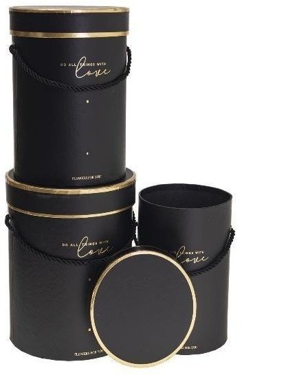 Pudełko Flower Box 3szt czarny ROZETTE