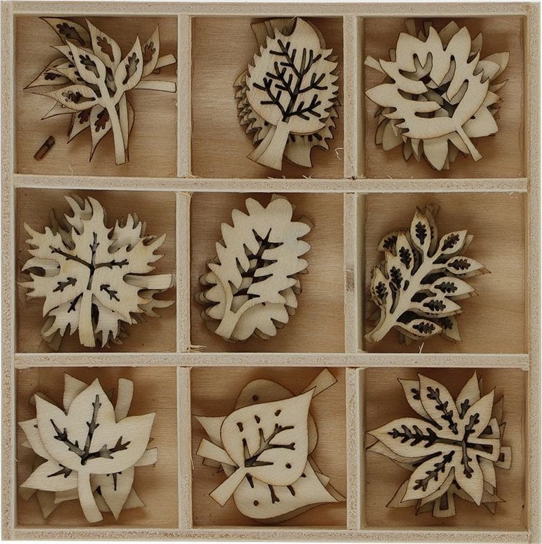 Titanum Drewniane dekoracje w pudełku mix 45szt