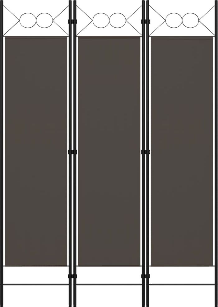 vidaXL Parawan 3-panelowy, antracytowy, 120 x 180 cm