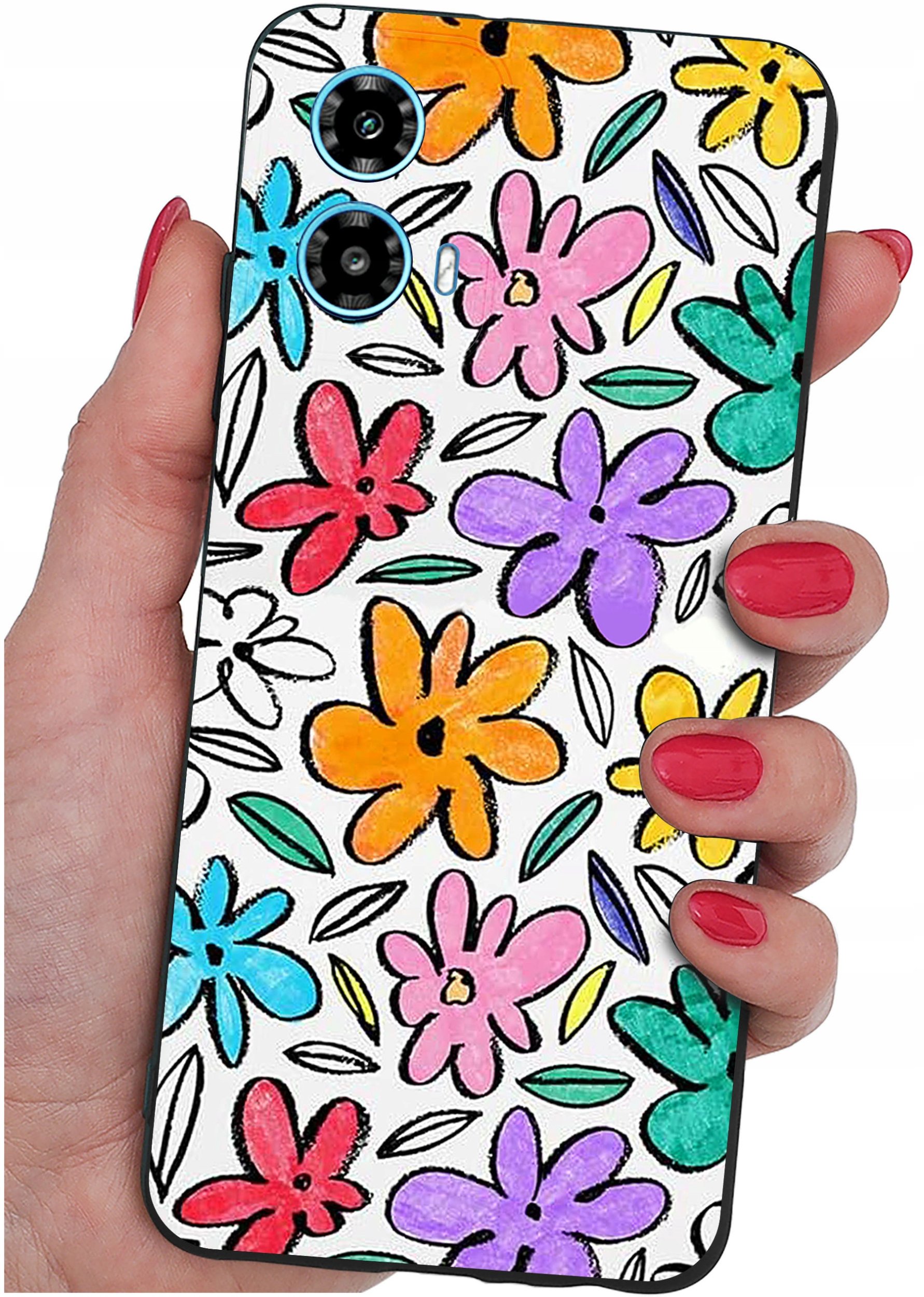 ETUI do Motorola Moto G34 5G WZORY |SILIKONOWE MATT CASE + SZKŁO 9H