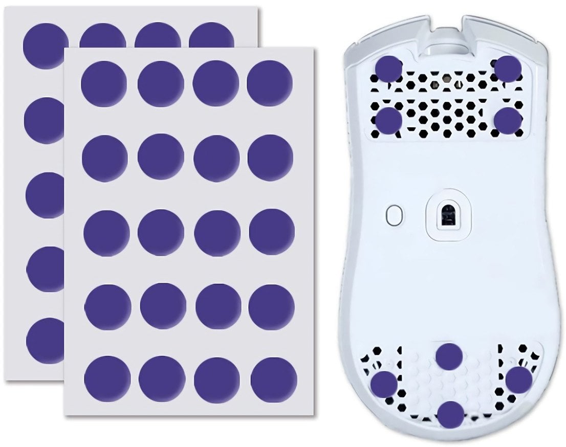 X-raypad Obsidian Air Skates Universal Dots Violetinė 40 vnt. (6.5 x 1.0 mm) (Violetiniai) Pakaitiniai Pelė Feet