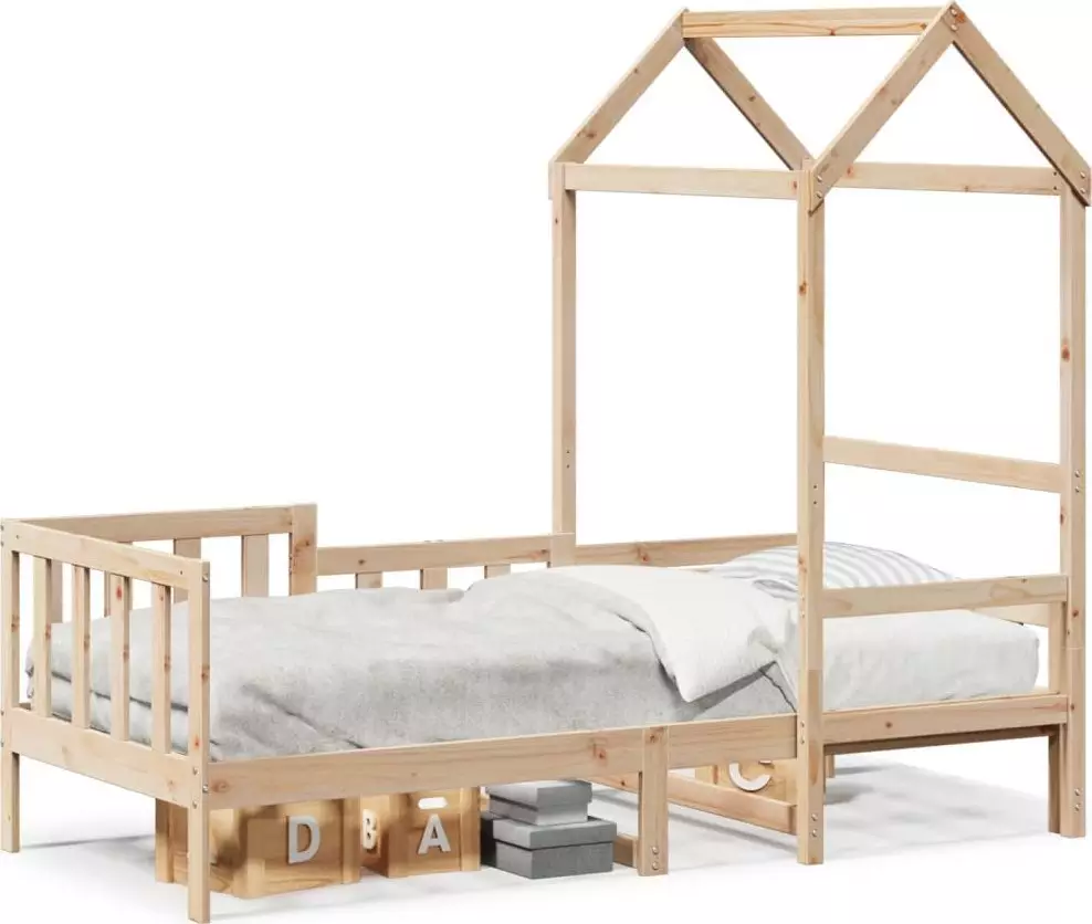 Łóżko dzienne z dachem, 90x200 cm, lite drewno sosnowe