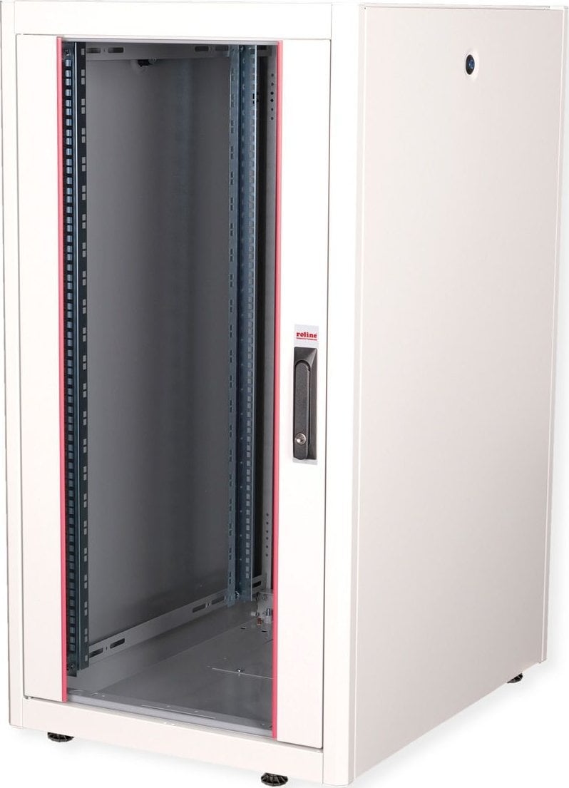 Szafa Roline Szafa sieciowa Basic 48,26cm 19 cali 22 HE 600x800 BxT szklane drzwi szary