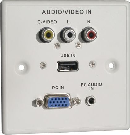 Lindy Gniazdo naścienne VGA + USB + jack 3,5mm + 3xRCA (60222)