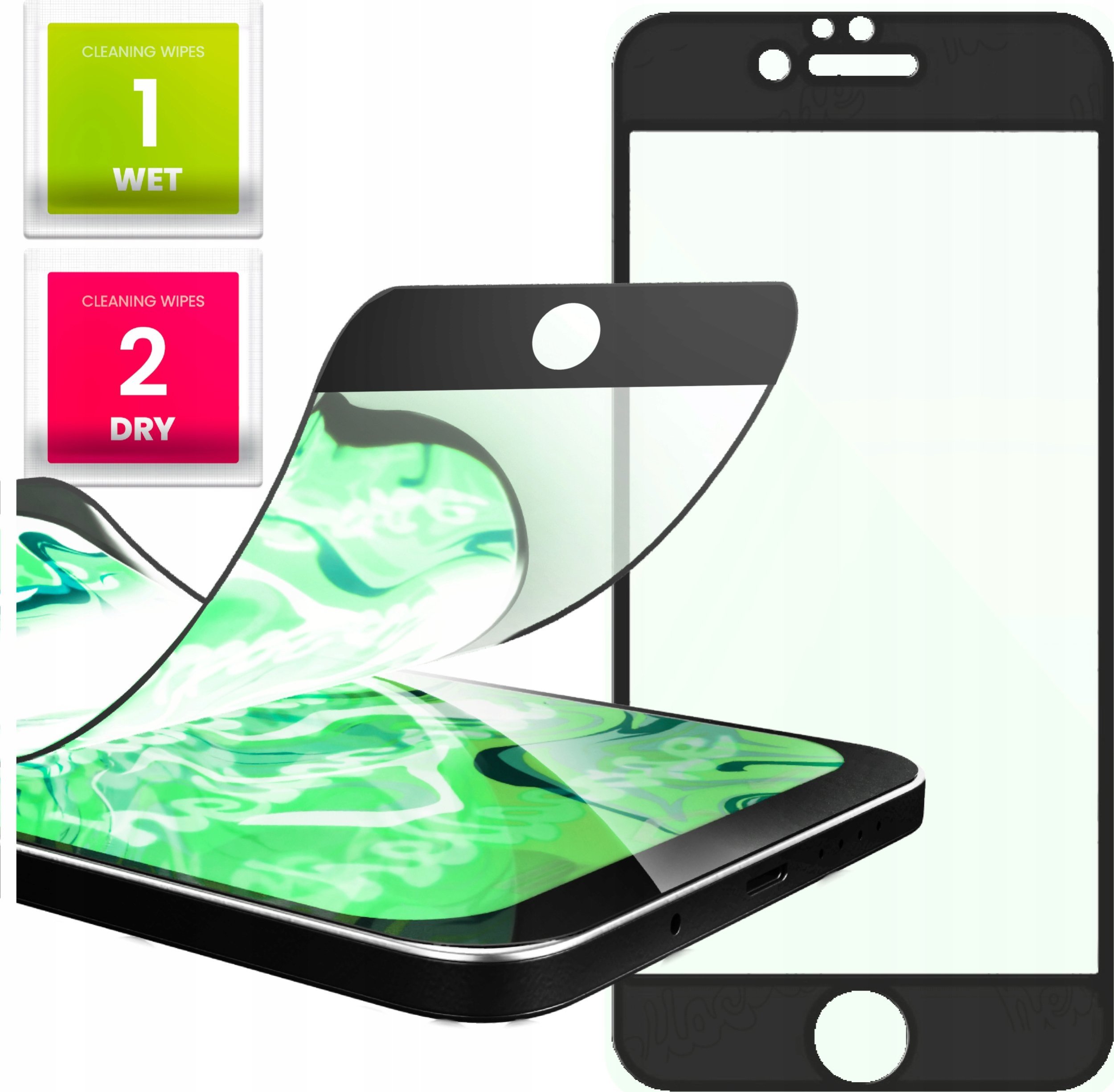 Hello Case Szkło Hybrydowe do Iphone 6 / 6s (szybka 9H, pełne 5D, ochronne, na ekran)