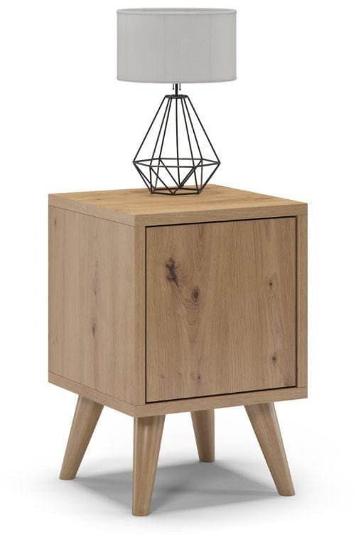 Szafka nocna na nóżkach, zamknięta, SKAND, 30x30x45 cm, dąb, mat | TYLETEGOTU