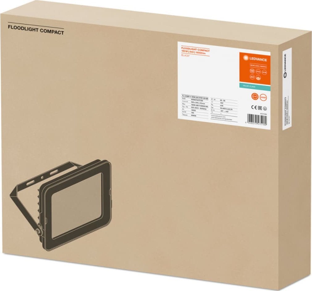 Naświetlacz Ledvance Projektor LED FLOOD COMPACT V 180W 840 SYM 100 BK 4058075575189