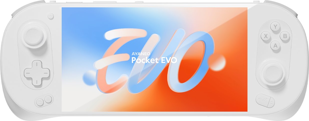 AYANEO Pocket EVO Handheld Konsole, 7-Zoll-OLED, 120Hz, Snapdragon G3x Gen 2, 12GB LPDDR5X RAM - Sky White, 256GB
