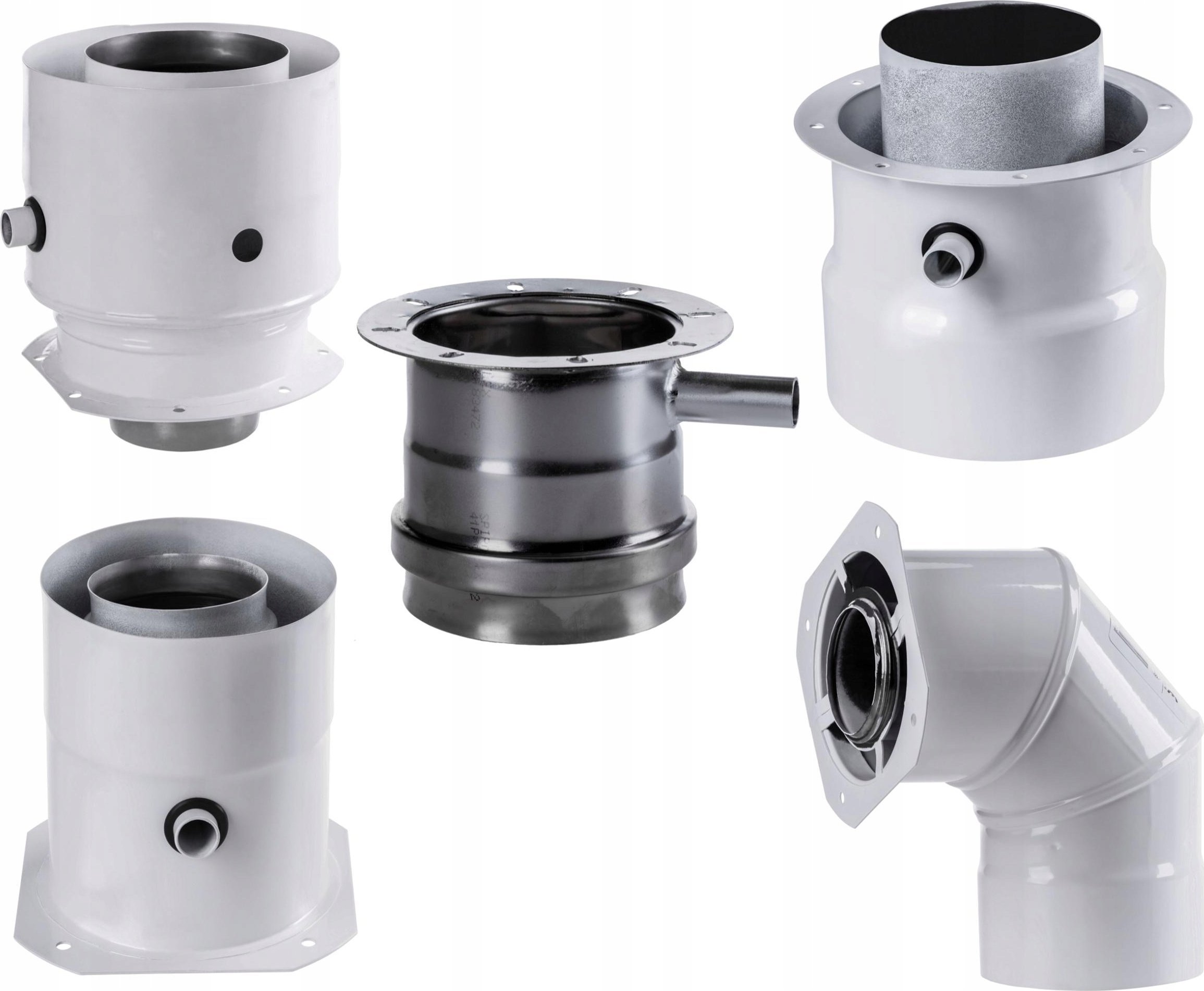 SpiroFlex 80/125 adapter JCM prosty z króćcami pomiarowymi białyAdapter 80/125 JCM prosty z króćcami pomiarowymi biały Junkers