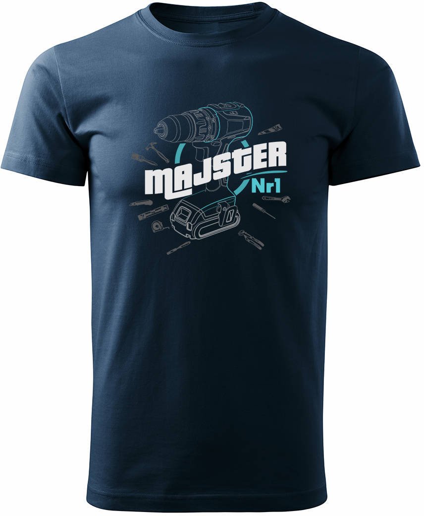 Koszulka majster dla majstra dla majsterkowicza stolarza mechanika męska granatowa REGULAR XXL