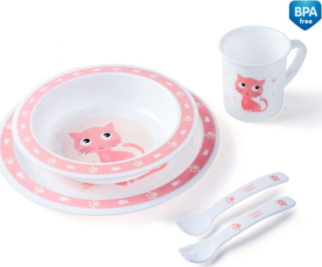 Canpol Plastikowy zestaw stołowy Cute Animals, Kotek 4/401 Canpol babies