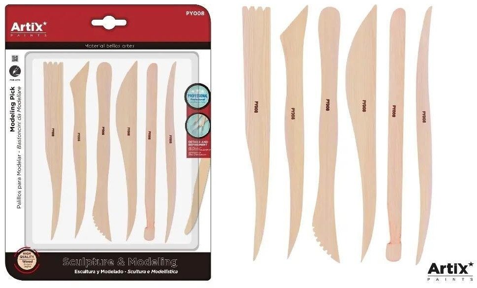 Narzędzia do rzeźbienia 6szt drewniane