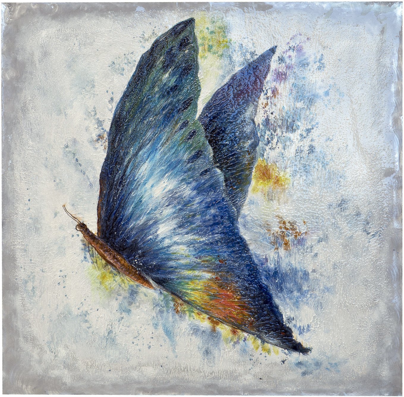 Obraz na płótnie 100x100 cm Niebieski motyl