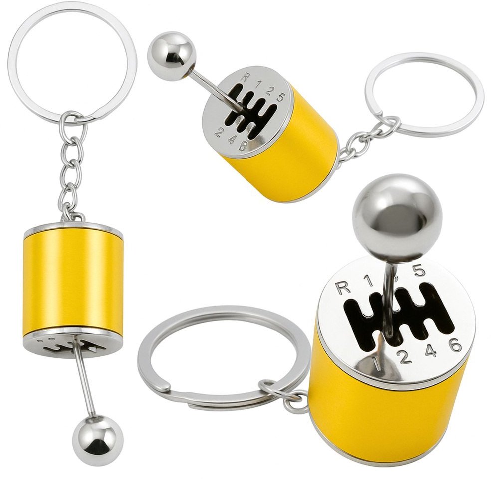 LeanToys Brelok Metalowy Do Kluczy Skrzynia Biegów Ruchoma Złoty