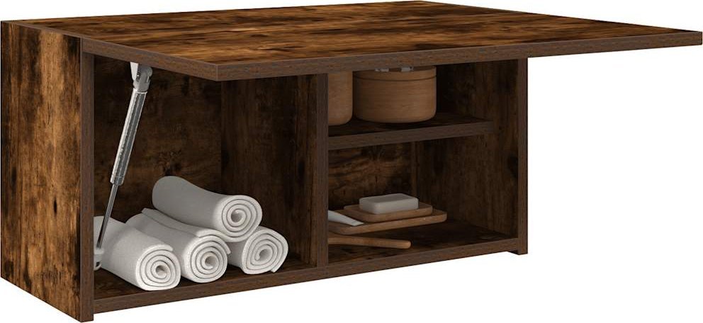 vidaXL Wisząca szafka łazienkowa, przydymiony dąb, 60x25x30 cm