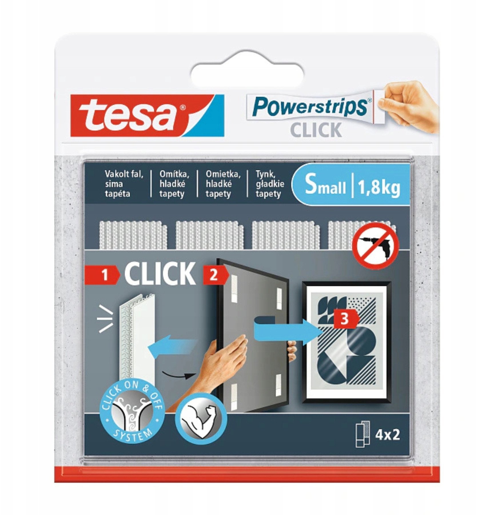 RZEPY SAMOPRZYLEPNE POWERSTRIPS-CLICK/SMALL TESA