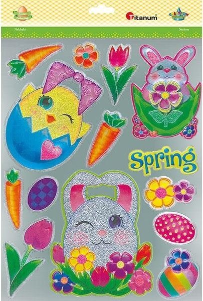 Titanum Naklejki foliowe metaliczne mix 14szt