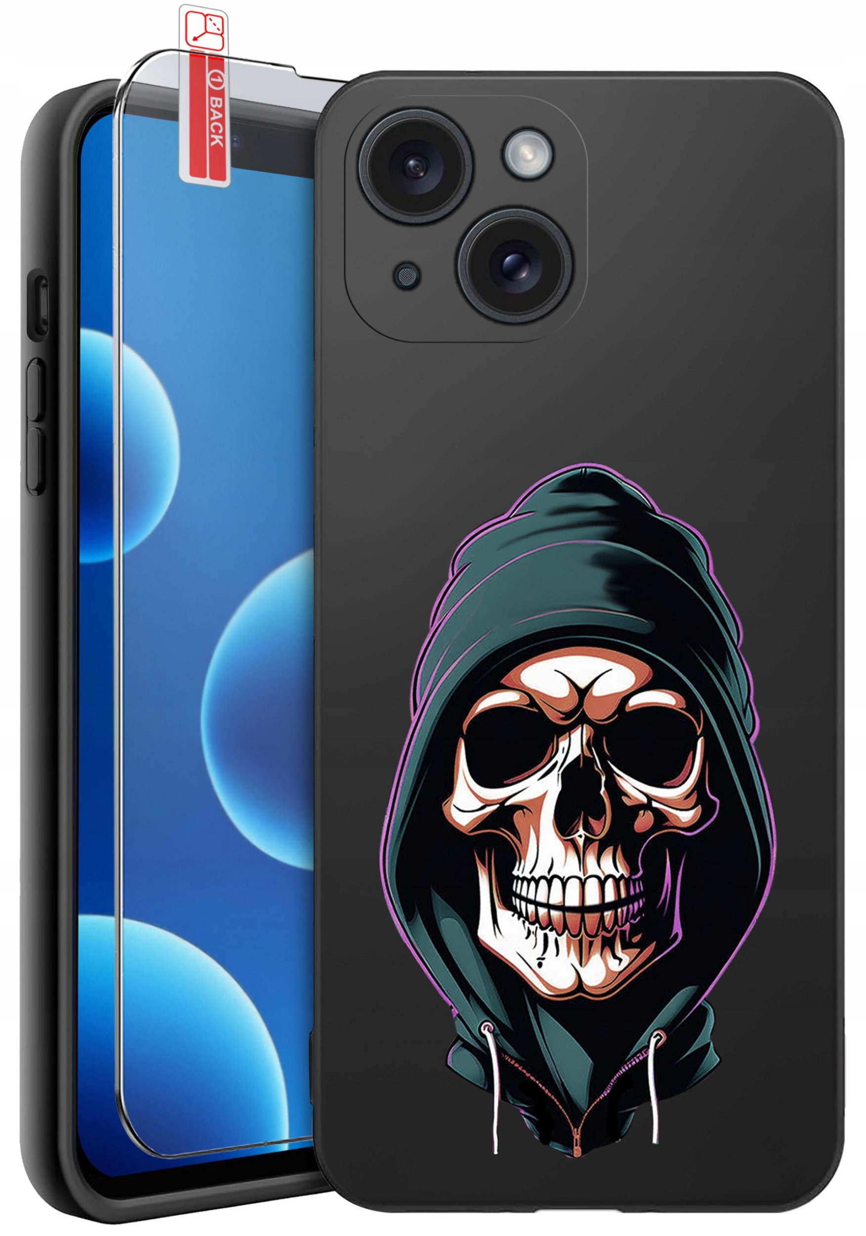 ETUI do iPhone 13 | 14 | WZORY | SILIKONOWE MATT CASE + SZKŁO 9H