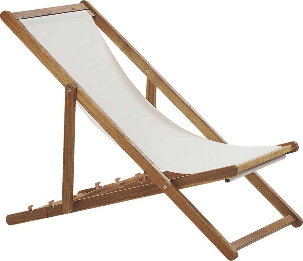 Beliani Leżak ogrodowy i zestaw 2 wymiennych tkanin (różne warianty) jasne drewno ANZIO