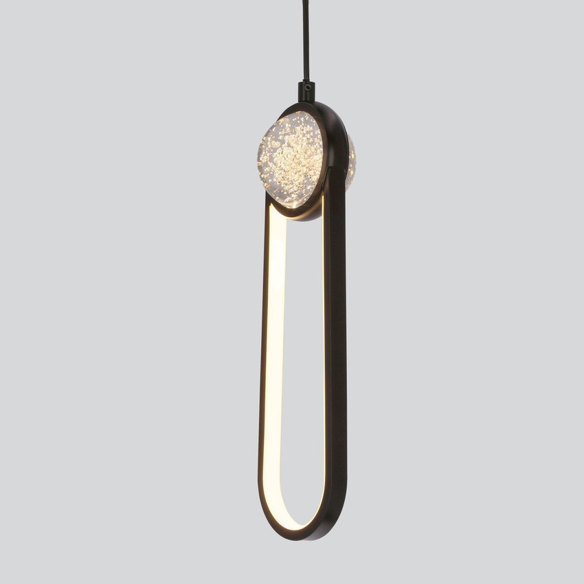 Lampa wisząca Candellux LACRIMA lampa wiszaca czarny 10cm 15W LED 3000K maskownica biała 31-35585