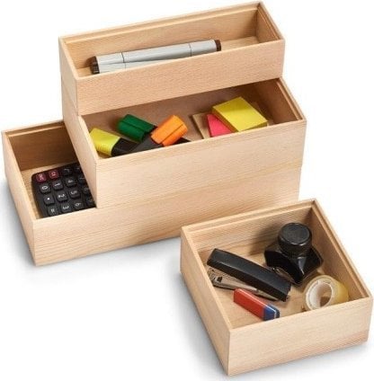 Zeller Pojemnik do przechowywania z drewna sosnowego, drewniane pudełko, pudełka do przechowywania, skrzyneczka, skrzynki z drewna, ZELLER