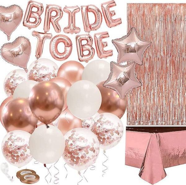 Springos Zestaw dekoracji na wieczór panieński balony napis rose gold UNIWERSALNY