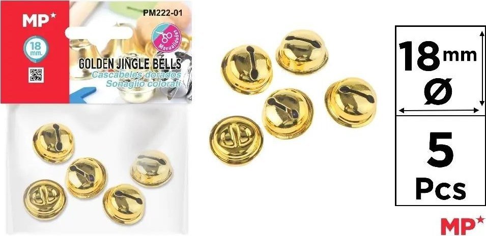Craft with Fun Dzwonek złoty 18mm 5szt