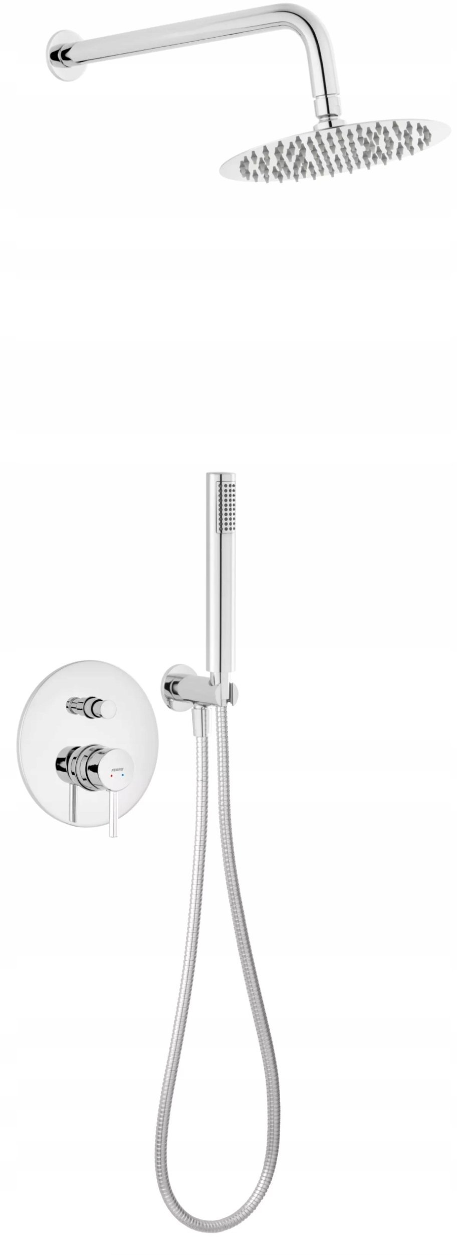 Zestaw prysznicowy Ferro BCK7P-SET1-S / CIRICULUS / BAT. NATRYSKOWA PODTYNKOWA 2F Z ZESTAWEM NATRYSKOWYM CHROM