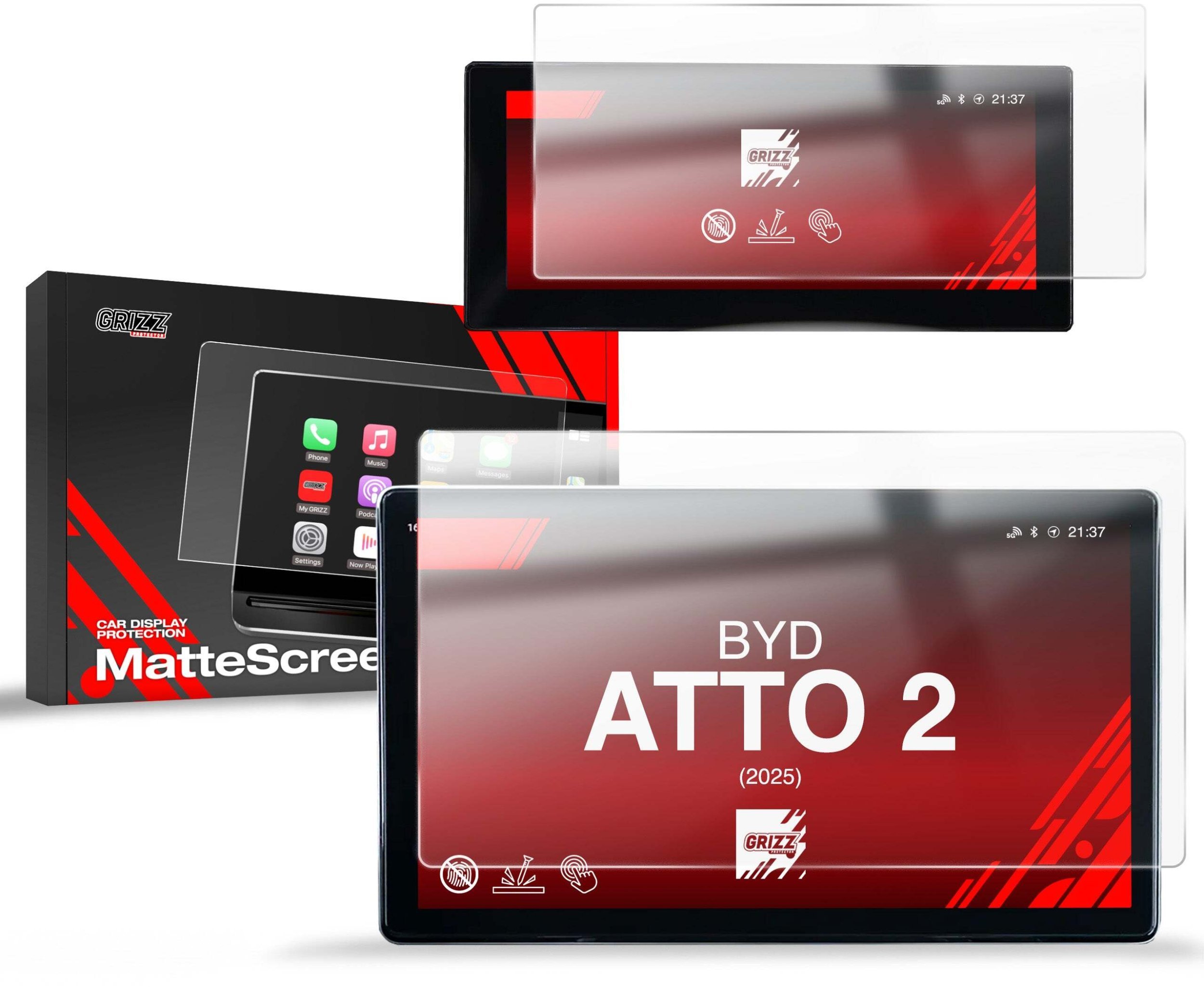 Folia matowa GrizzGlass CarDisplay Protection do BYD ATTO 2 (2025) 12,8" [2w1]