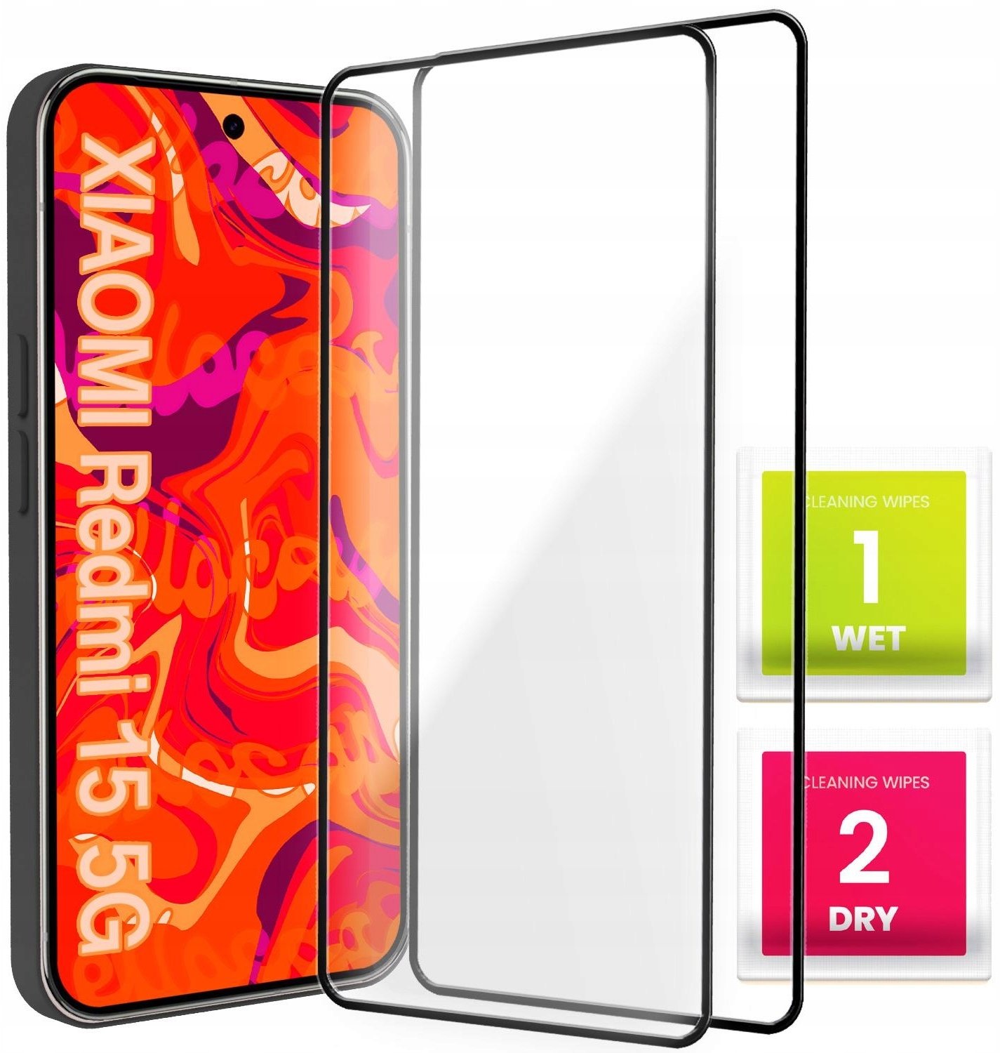 2-PAK Szkło Hartowane Do Xiaomi Redmi 15 / 15 5G (Pełne, 5D, Szybka, 9H)