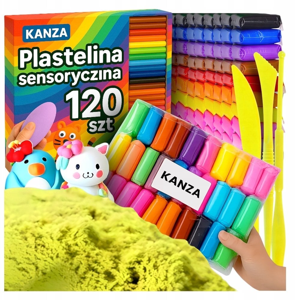 PLASTELINA PIANKOLINA DLA DZIECI 120szt KANZA