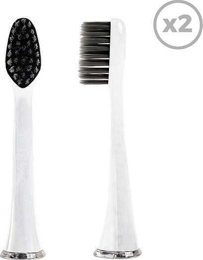 Końcówka Smiley Końcówki do szczoteczki sonicznej Smiley Pro White Węglowe Carbon Clean 2 szt. białe
