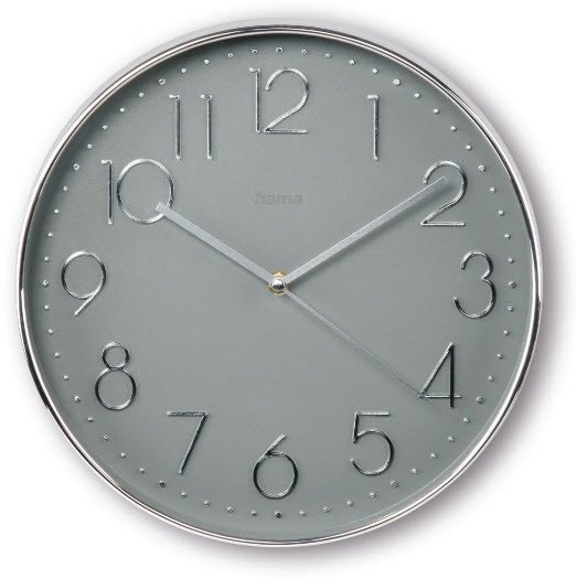 Zegar cienny 30cm Corsica Srebrno-szary