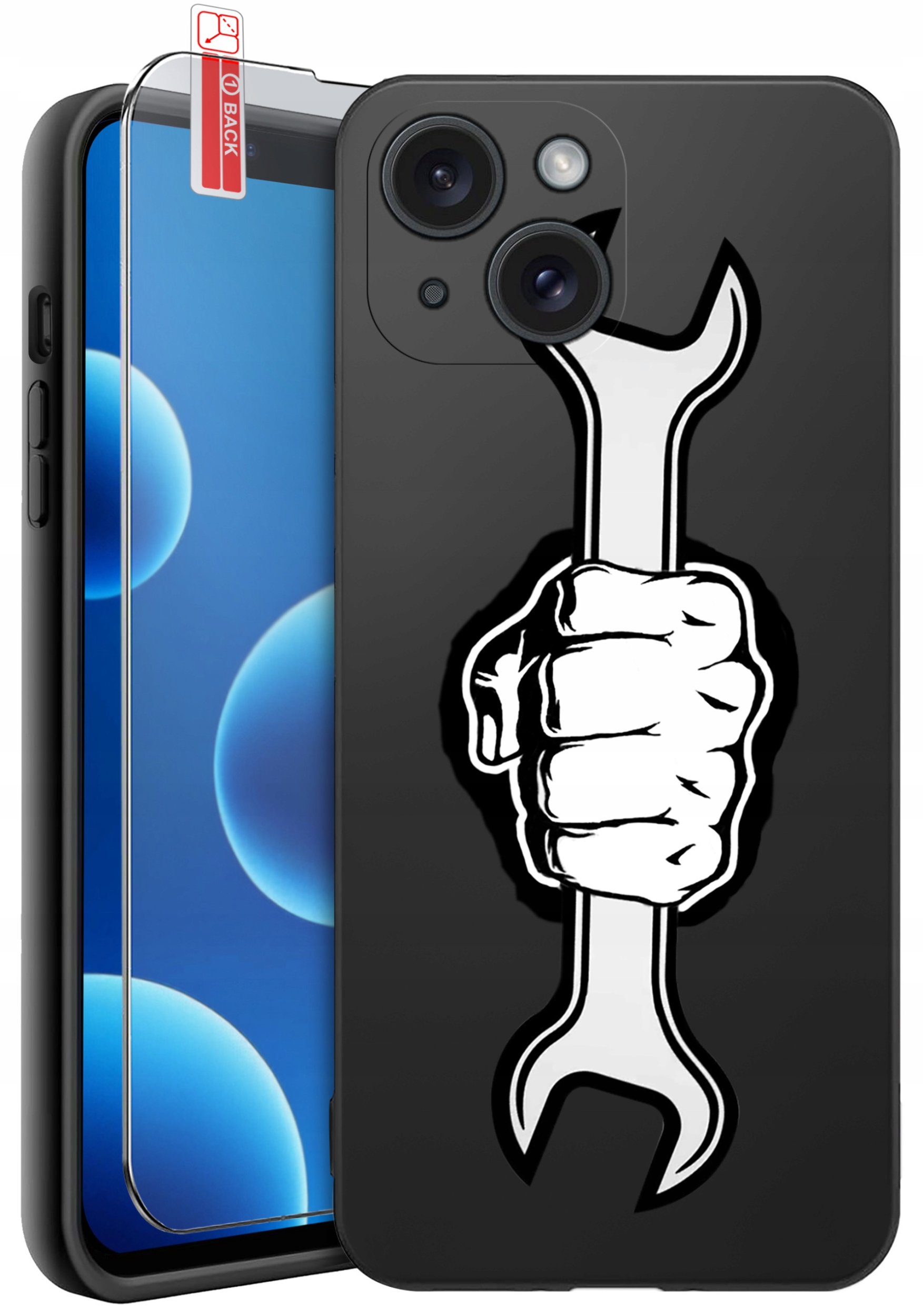 ETUI do iPhone 13 | 14 | WZORY | SILIKONOWE MATT CASE + SZKŁO 9H