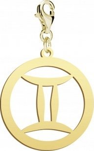 Radziszewska Jewellery Pozłacany Charms Znak zodiaku BLIŹNIĘTA DEDYKACJA
