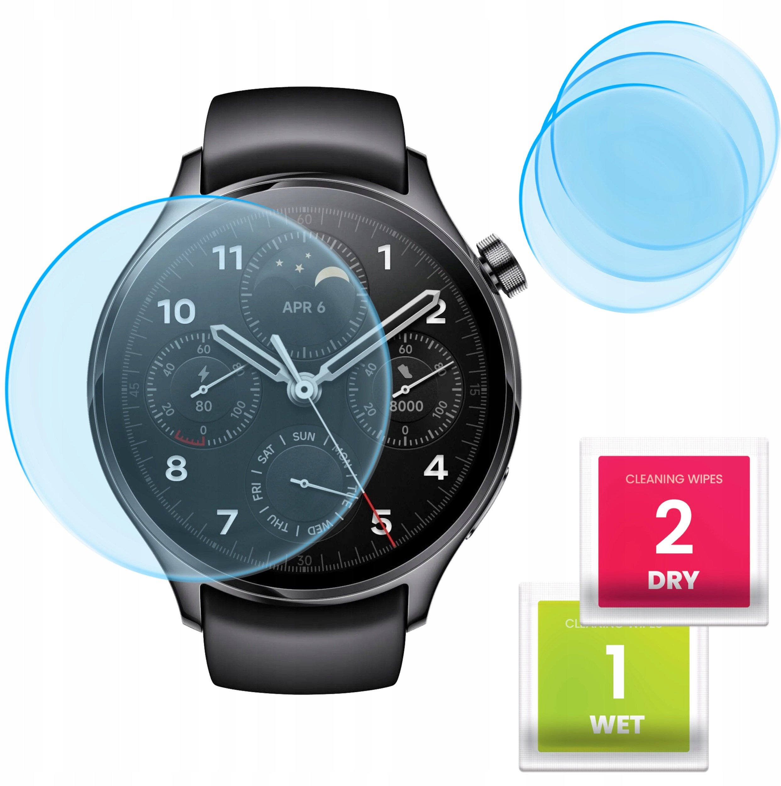 3-PAK Szkło Hybrydowe do Xiaomi Watch S1 Pro (Szkiełko, Ochronne, Odporne)