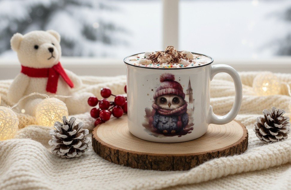 Kubek porcelanowy 220 ml Sowa Otello różowa