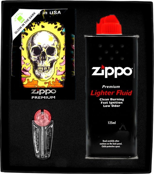 Zestaw ZIPPO Zapalniczka SKULL DESIGN 3 Prezentowy No1