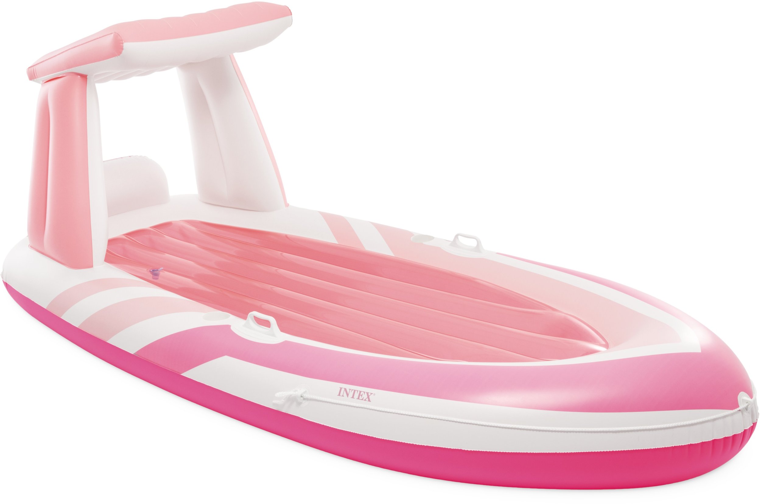 Różowy materac do pływania Z DASZKIEM 244x119x97 cm INTEX 57804