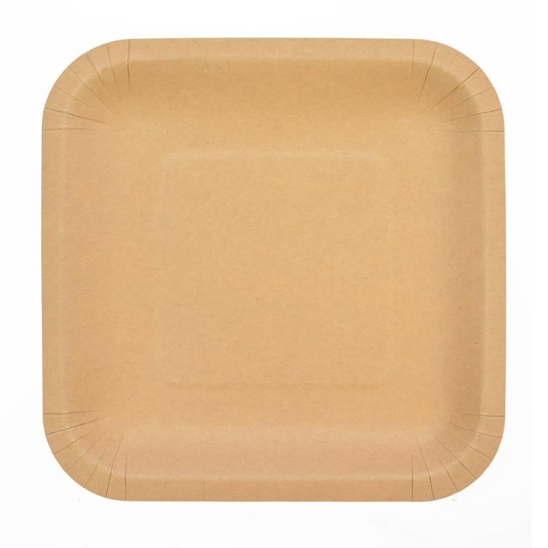 Talerze papierowe kraftowe 23x23cm 6szt