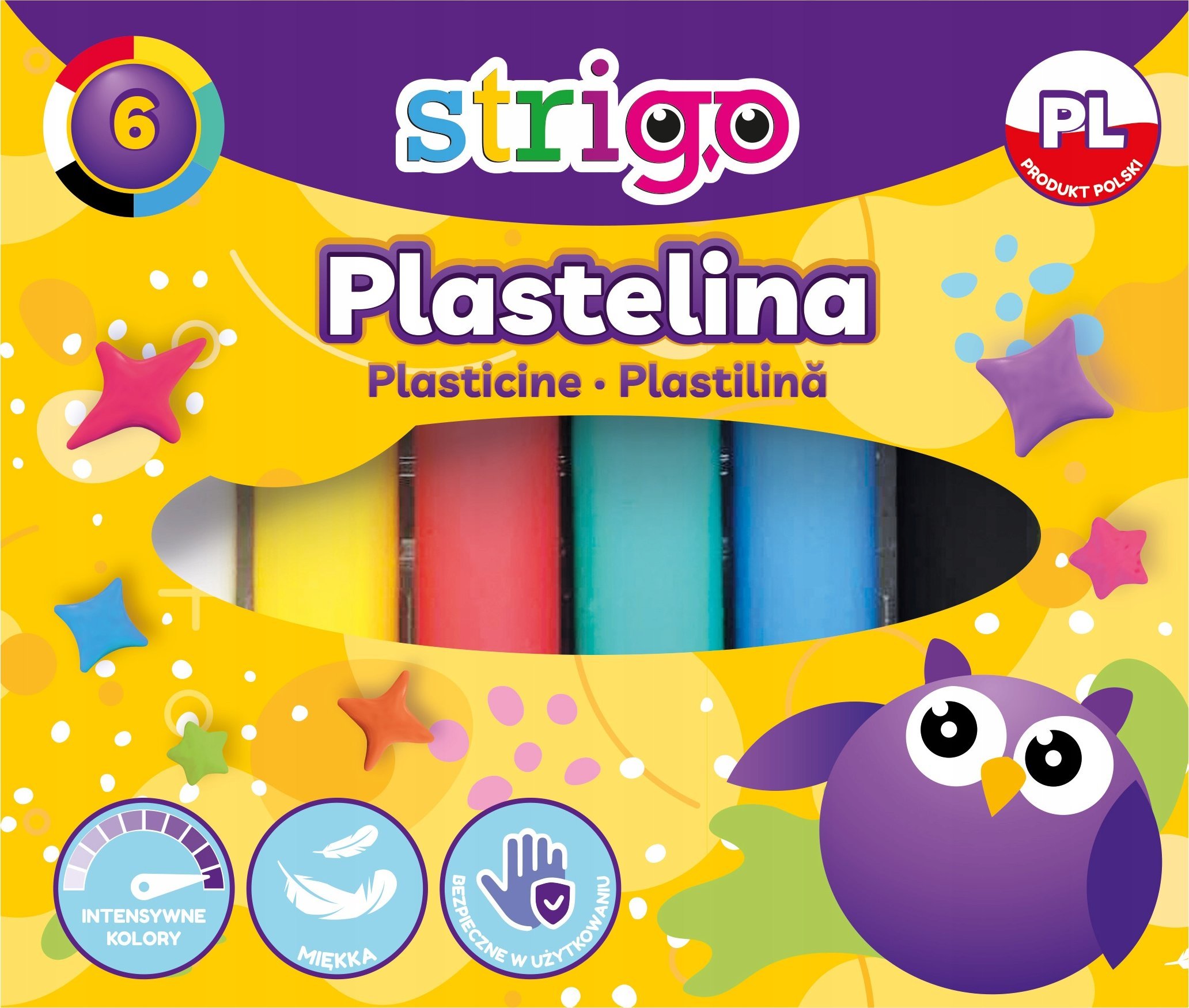 Strigo Plastelina STRIGO, 6 kolorów