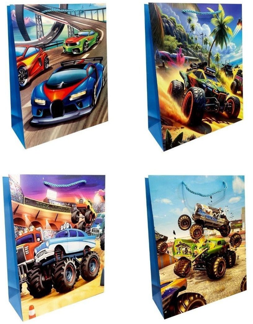 Torebka prezentowa dziecięca M Monster Truck mix