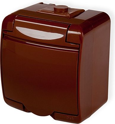 Karlik gniazdko hermetyczne pojedyńcze Junior brązowe (4GHE-1)