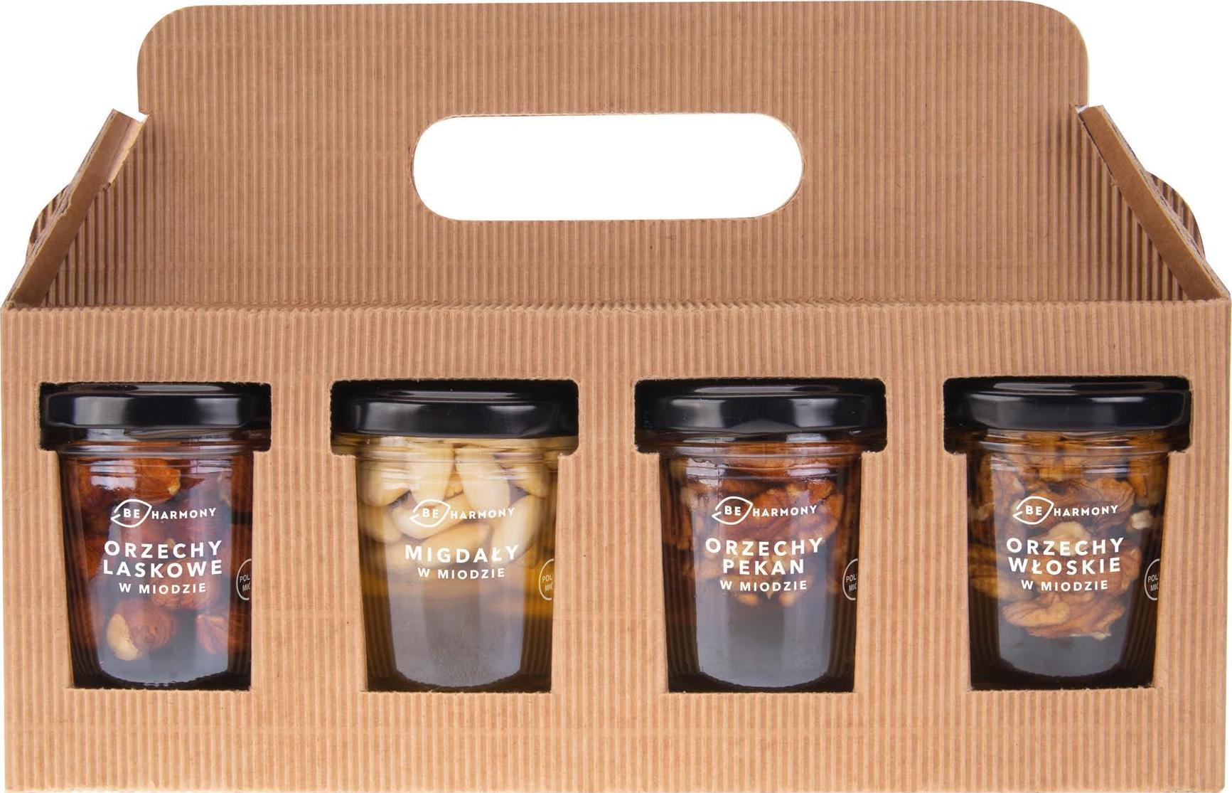 BeHarmony Zestaw orzechów w miodzie akacjowym w kartoniku eko