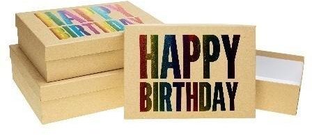 Pudełko prostokątne 3szt urodziny ROZETTE