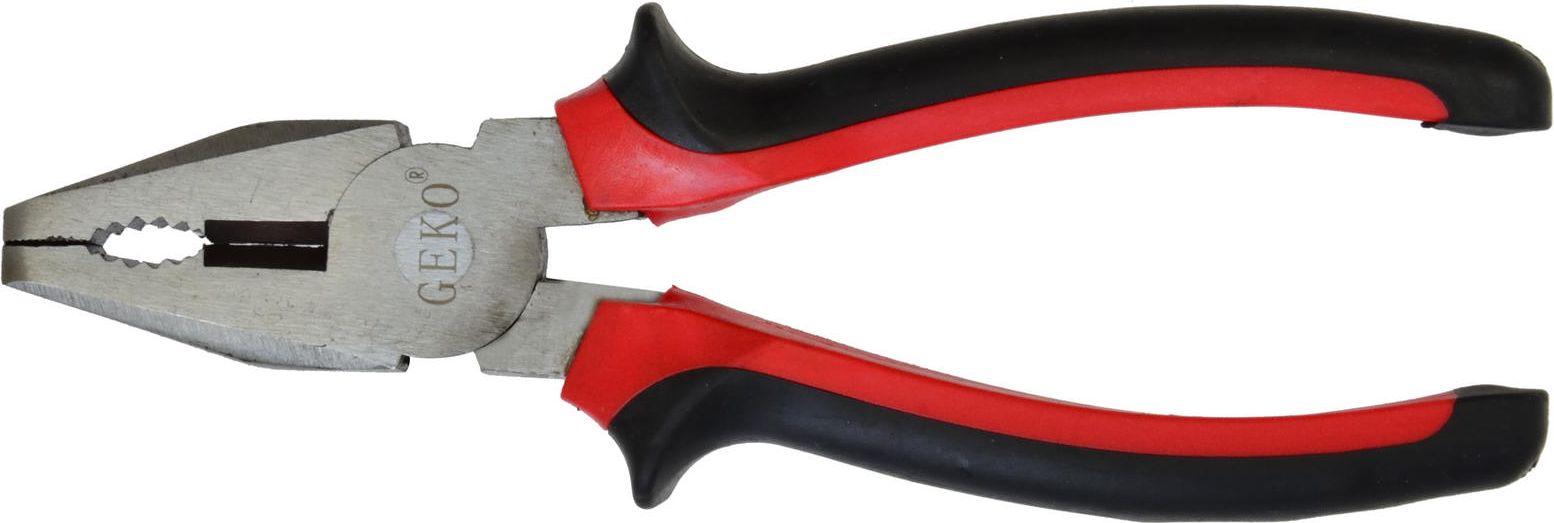 Geko Kombinerki niklowane 180mm czerwono-czarne (G01621)